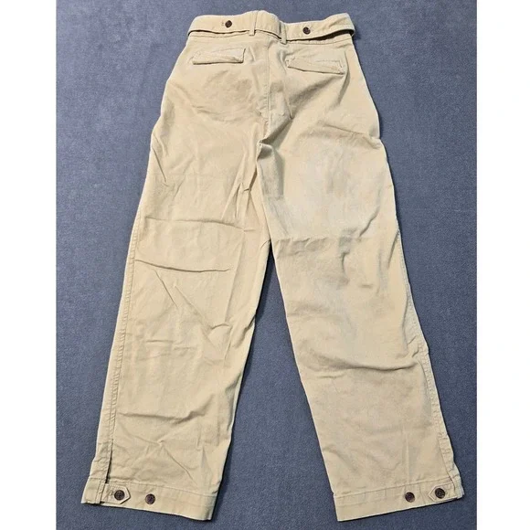 Banana Republic Authentic Chino Belted Wide Leg Cropped Pants Khaki Size 6 - Picture 7 of 7